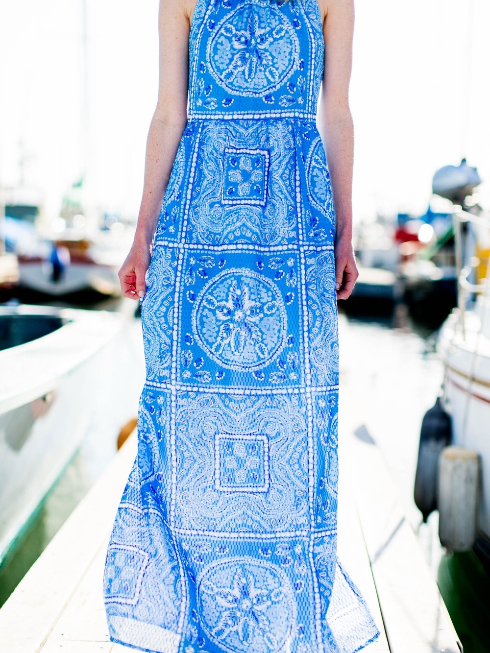 Vineyard Vines Sand Dollar Halter Maxi Dress - 00 - Picture 2 of 10